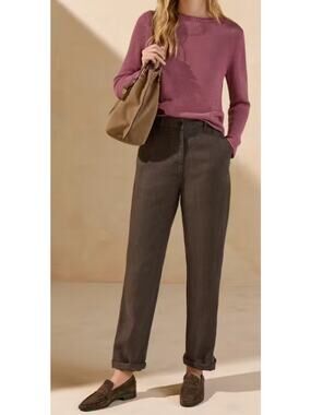 New Poetry 100% Heavy Linen Slim Leg Jeans Truffle Brown Women's Size 14